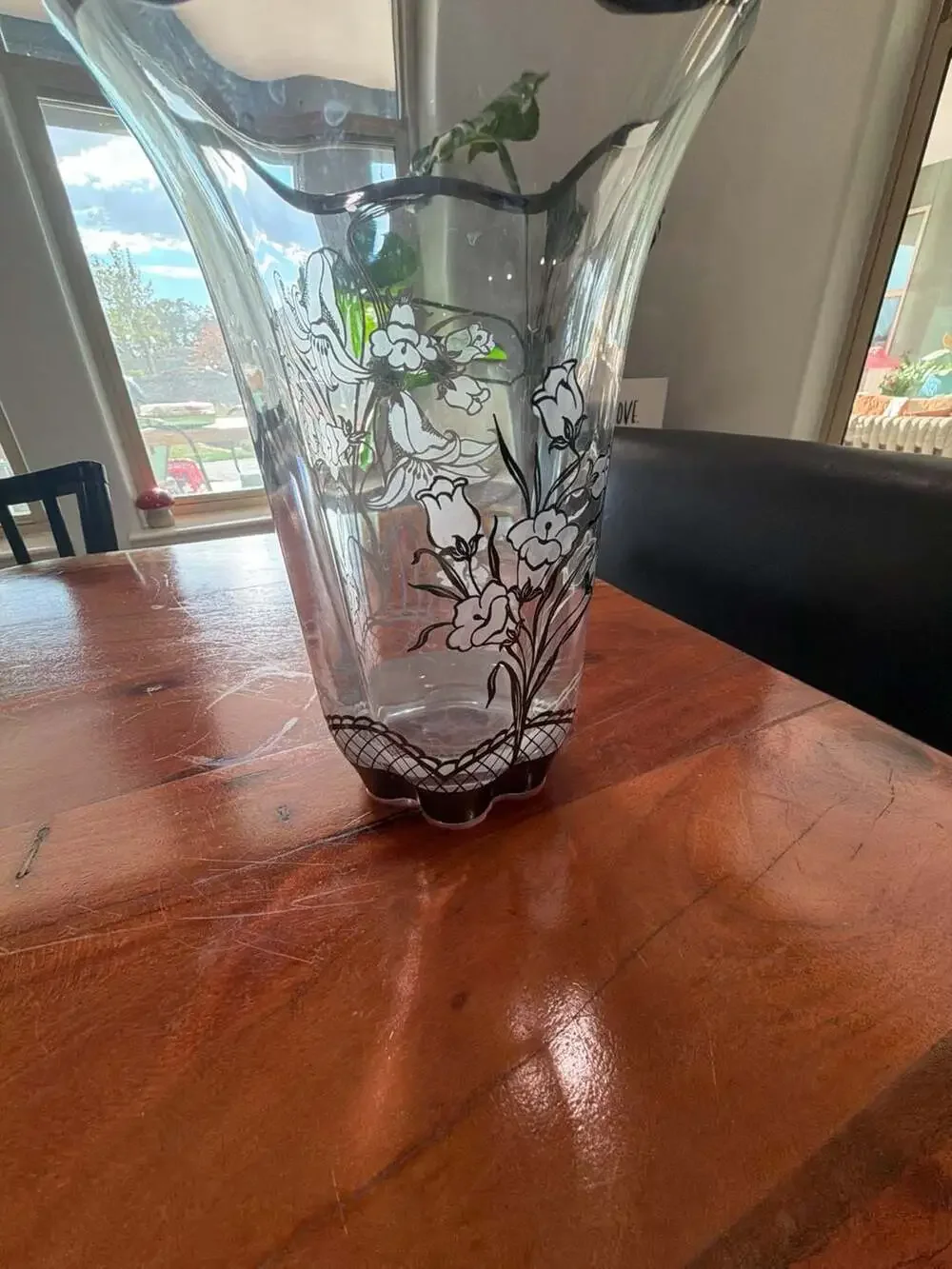 Vintage Duncan Miller Canterbury Vase with Floral Sterling Silver Overlay